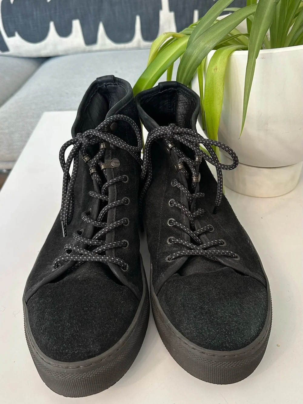 AllSaints Men's Black Suede Lace-Up Boots Great Condition! Size 45 EU